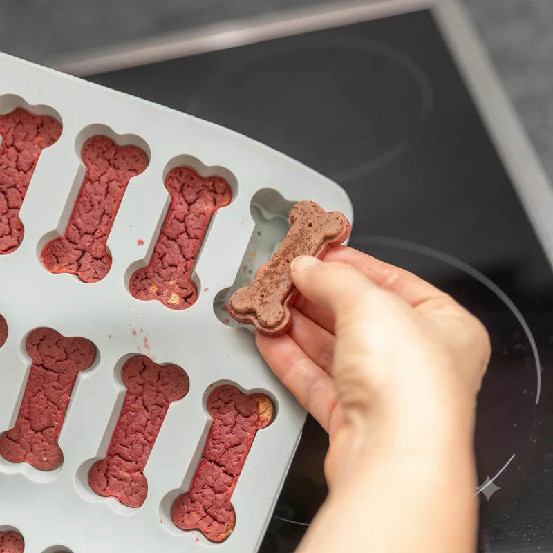 TRIXIE Backmatte Silikon – Schleckmatte & Snackform für gesunde Hundekekse