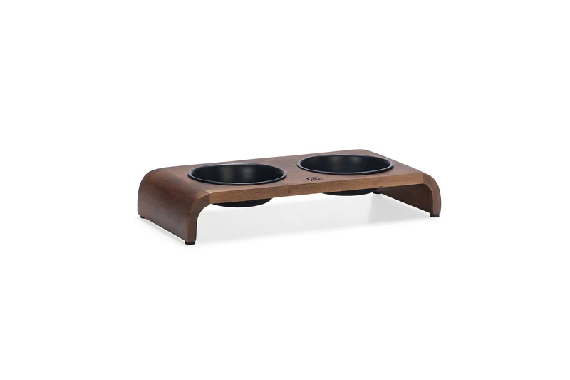 Designed By Lotte Holz Dinnerset Katze Melora – Stilvolle Futterstation aus Akazienholz