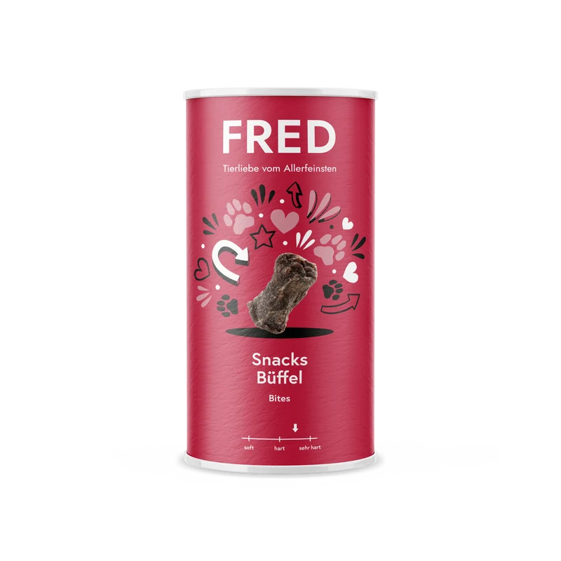 FRED Snacks Büffel – Luftgetrocknete Hundesnacks, hypoallergen, 220 g