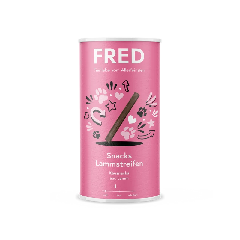 FRED Snacks Lammstreifen – Luftgetrocknete Kaustangen für Hunde, 190 g