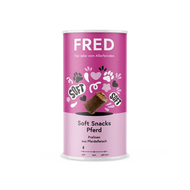 FRED Soft Snacks Pferd – hypoallergen, luftgetrocknet, 69% Pferdefleisch, 280 g