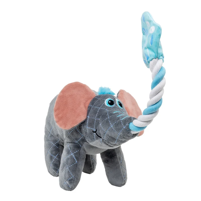 KONG Bendeez Elephant Hundespielzeug – Plüsch & Seil mit Quietscher