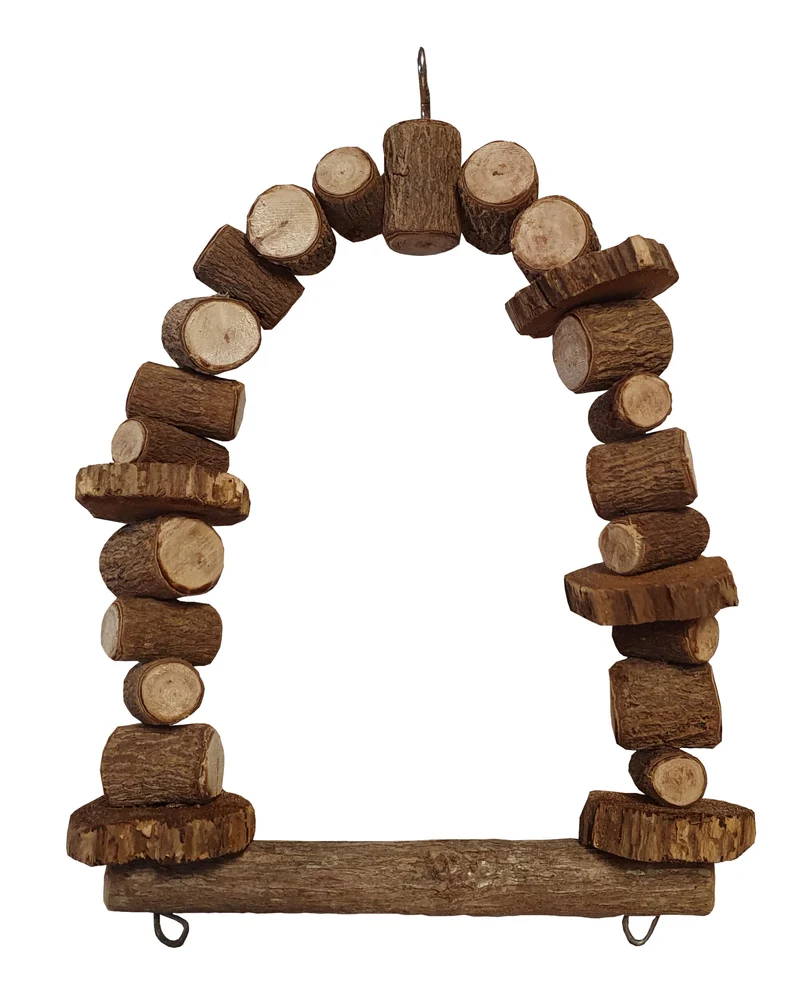 Sitzschaukel Holz – Natürliche Schaukel für Vögel