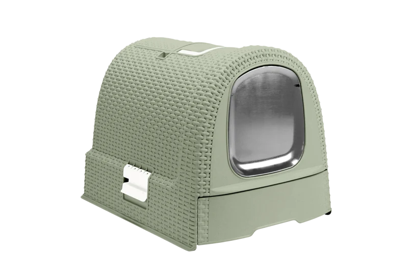 Curver Katzentoilette Misty – Rattanoptik 51 × 38,5 × 39,5 cm