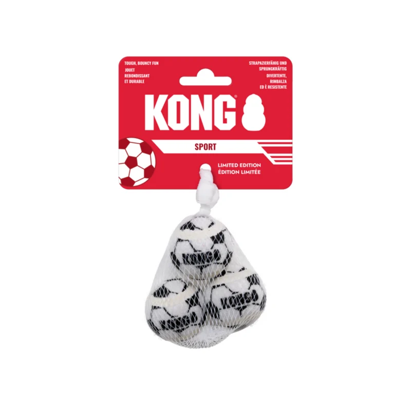 KONG Sport Fußball-Set – Hundespielzeug Bälle in 4 Größen