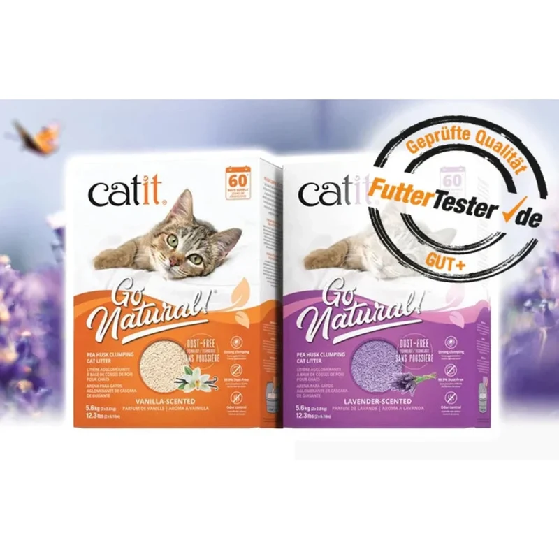 Go Natural!, klumpende Katzenstreu, aus Erbsenhülsen, 2 x 2,8kg (5,6kg)