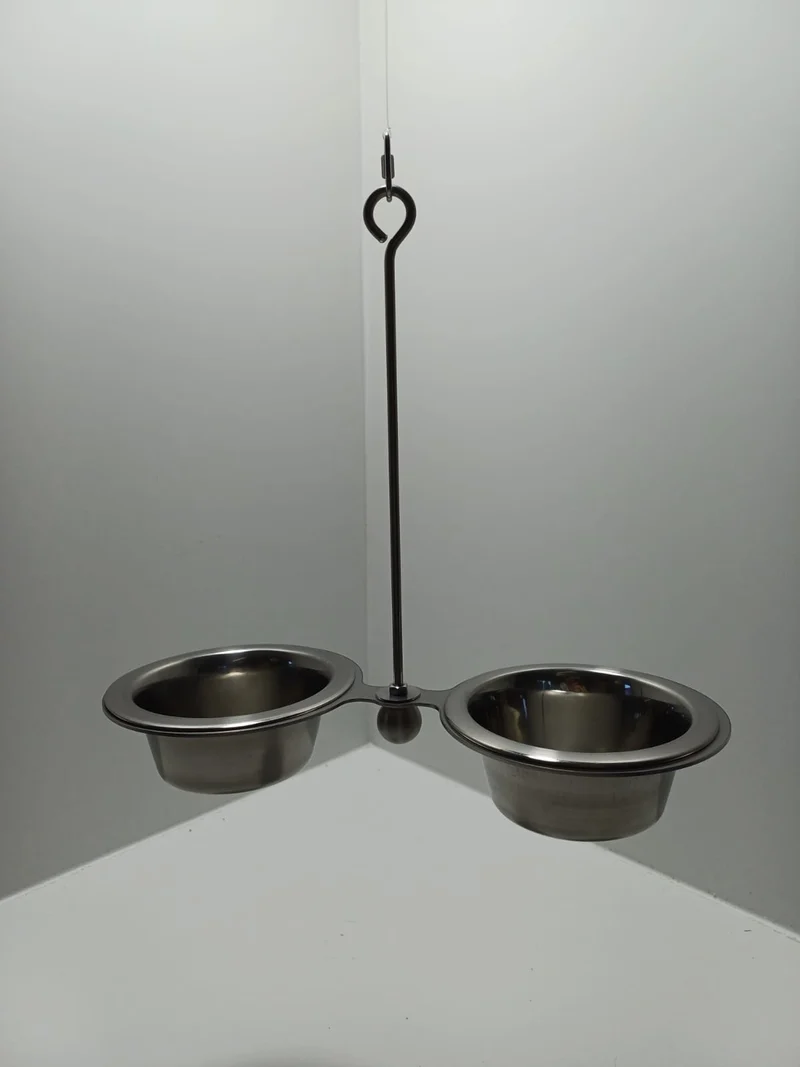 Swinging Bowls Futterschaukel mit zwei Näpfen aus Edelstahl