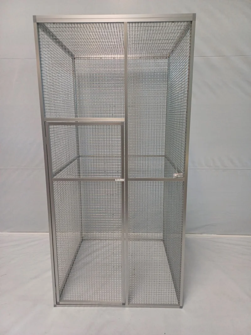 Voliere 100x104,8 cm aus Aluminiumvierkantrohr eloxiert Innenvoliere - Außenvoliere