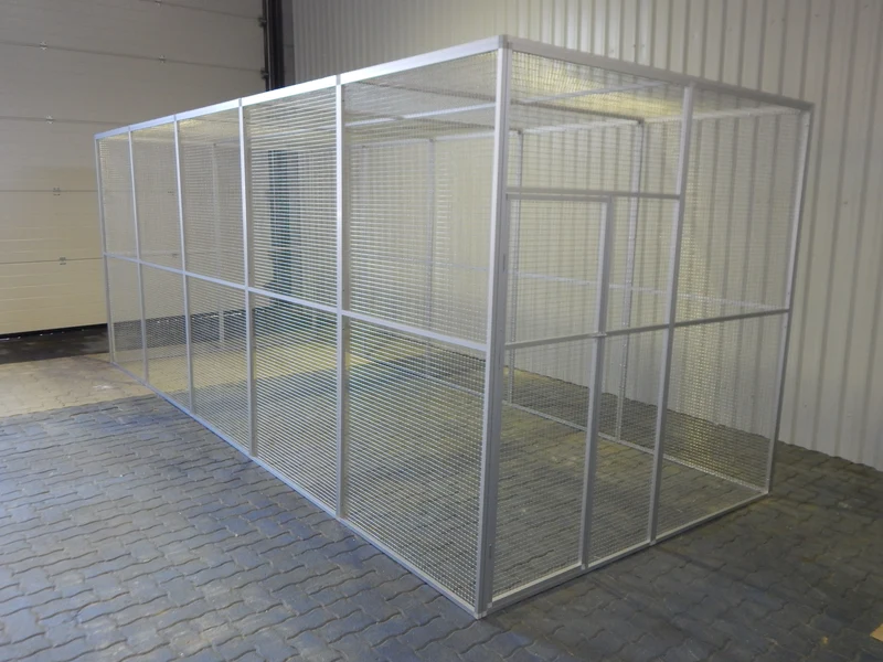Voliere 500 x 204,8 cm aus Aluminium in eloxiert / Innenvoliere - Außenvoliere