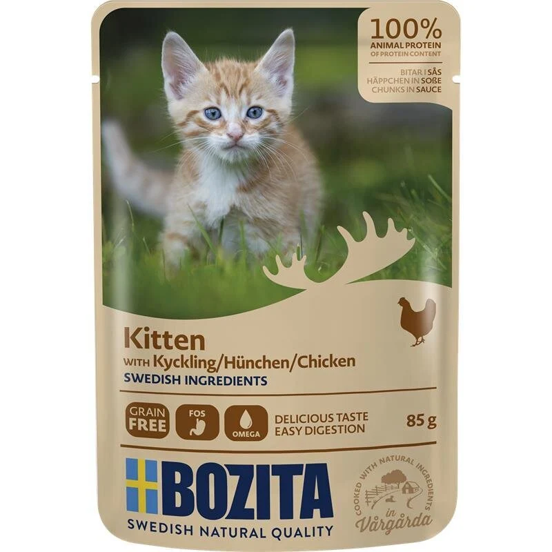 Bozita Pouch Häppchen in Soße für Kitten