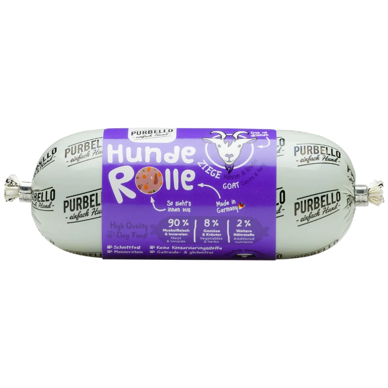 PURBELLO HundeRolle Ziege mit Möhren & Kräutern 200 g