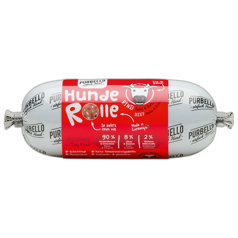 PURBELLO HundeRolle Rind mit Äpfeln & Buchweizen 200 g