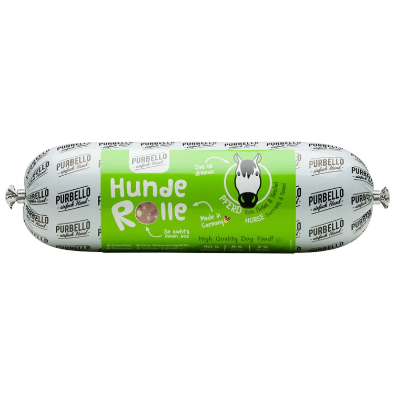 PURBELLO HundeRolle Pferd mit Roter Bete & Fenchel 800 g
