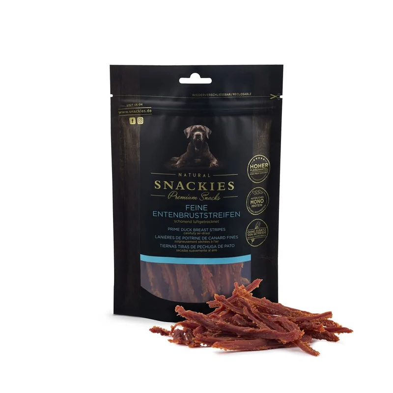 Snackies Luftgetrocknete Entenbrust Snacks für Hunde – Getreidefrei & Fettarm