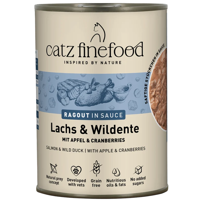 catz finefood Ragout No. 605 Lachs & Wildente 380 g