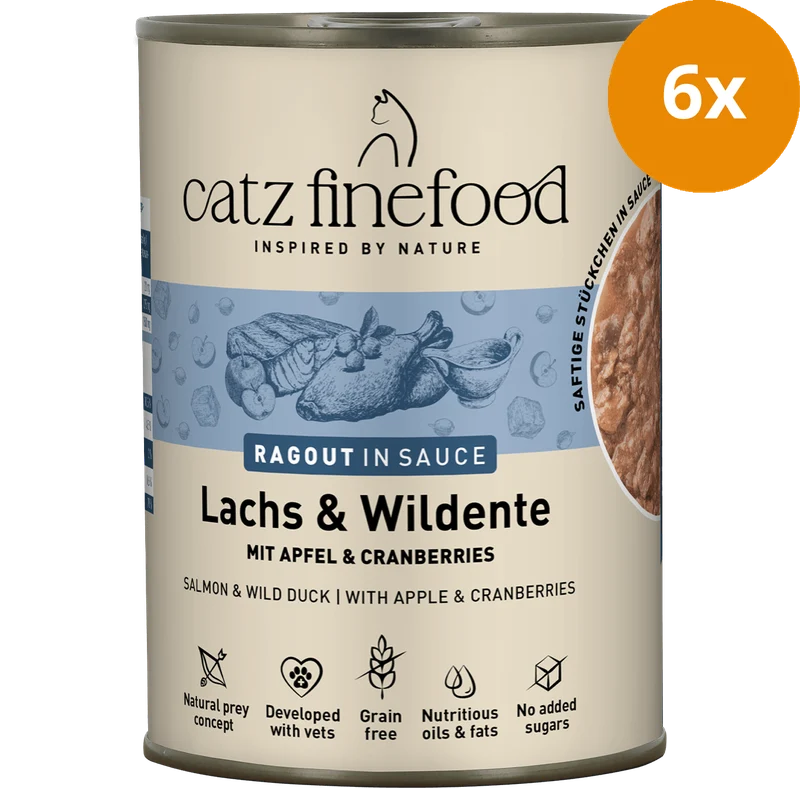 catz finefood Ragout No. 605 Lachs & Wildente 380 g