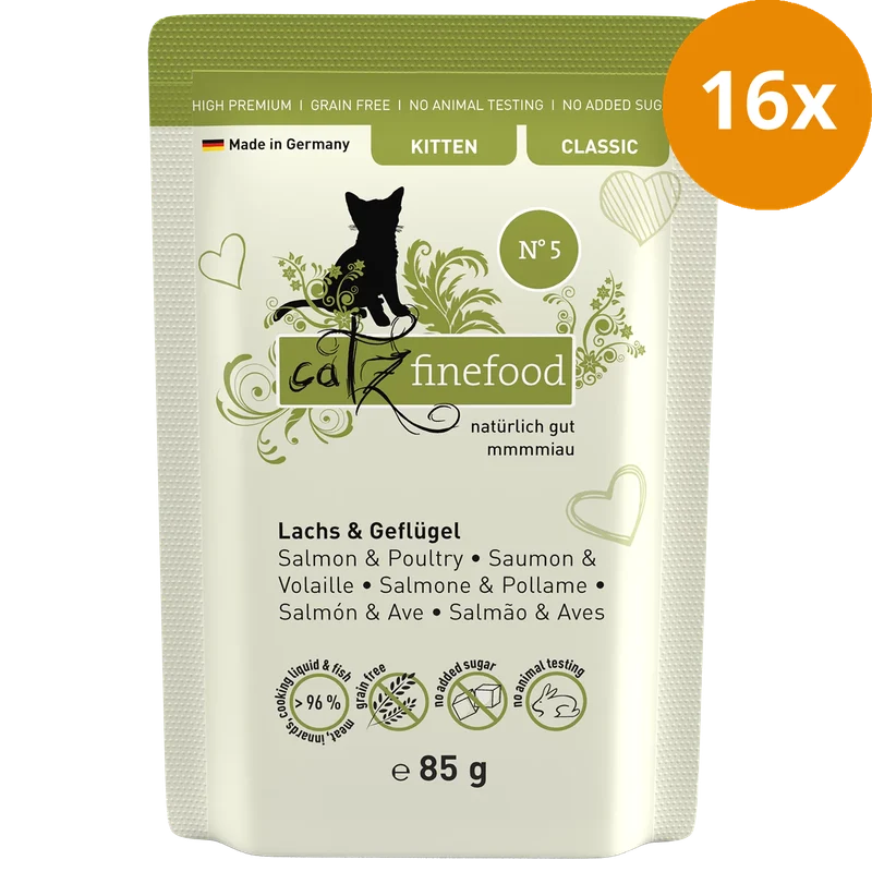catz finefood CLASSIC KITTEN No. 05 Lachs & Geflügel 85 g