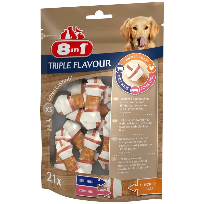 8in1 Triple Flavour Kauknochen
