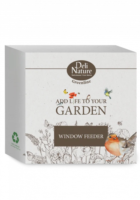 Window Feeder - Vogelfutterstation - für Wildvogelfutter, Greenline von Deli Nature