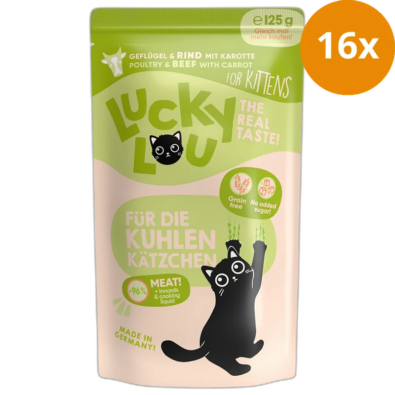 Lucky Lou PB Lifestage Kitten Geflügel + Rind 125 g