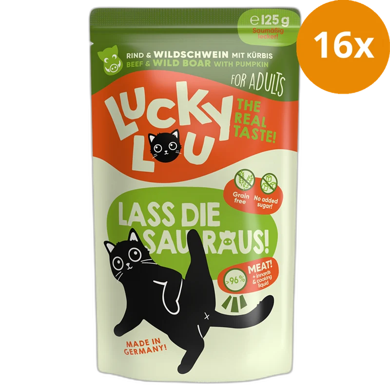 Lucky Lou PB Lifestage Adult Rind + Wildschwein 125 g
