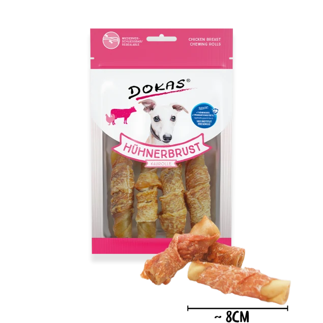 Dokas Hundesnack Hühnerbrust Kaurolle