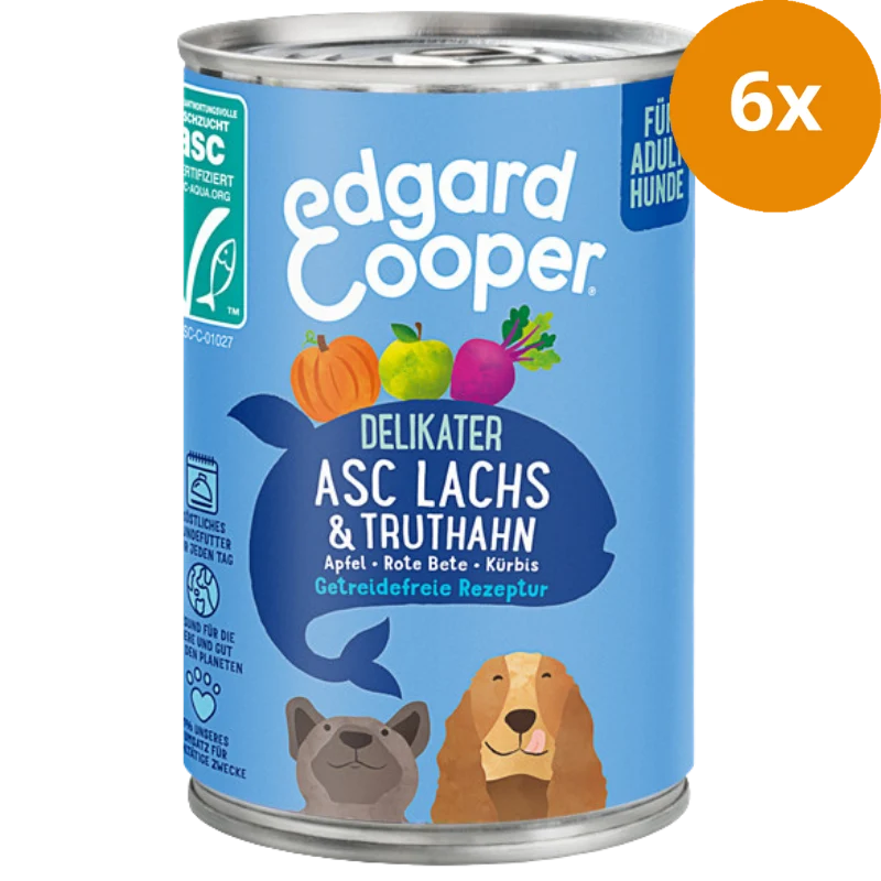 Edrgard & Cooper getreidefreies Nassfutter Adult mit Lachs & Truthahn 400g