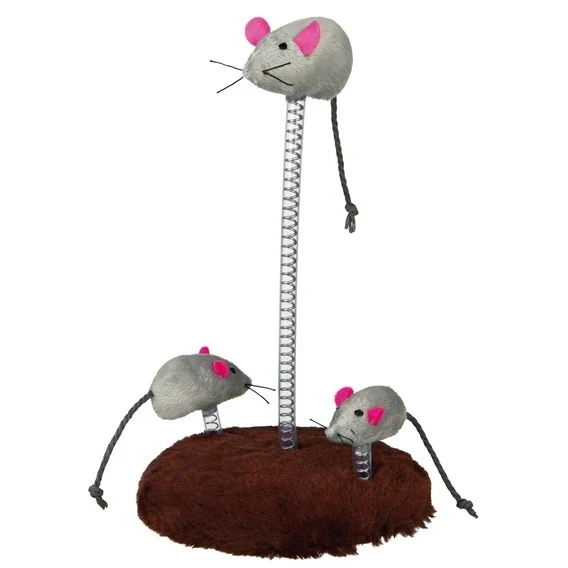 Katzenspielzeug Mouse-Family auf Federn