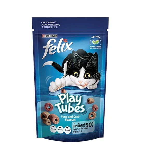 Purina Felix Play Tubes Tuna and Crab Cat Treats 50G