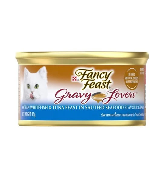 PURINA Fancy Feast Gravy Lover Ocean Whitefish & Tuna Wet Cat Food 85G