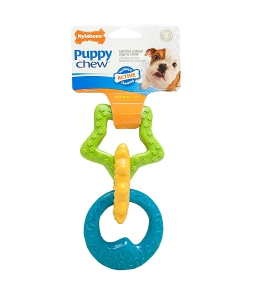 Nylabone Puppy Teething Rings Chew Toy for Puppies 15.2x7.3x7.6cm