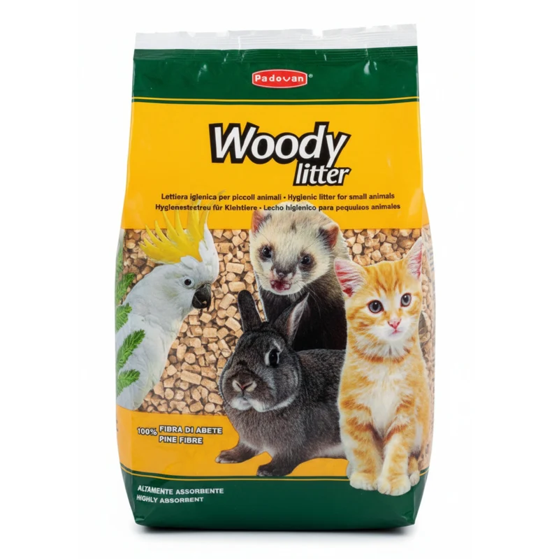 Padovan Non-Clumping Woody Pellets Litter for Cat, Bird & Small Pets 10L