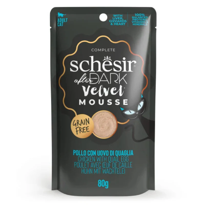 Schesir After Dark Velvet Mousse Chicken With Quail Egg Wet Cat Food In Mousse 80G