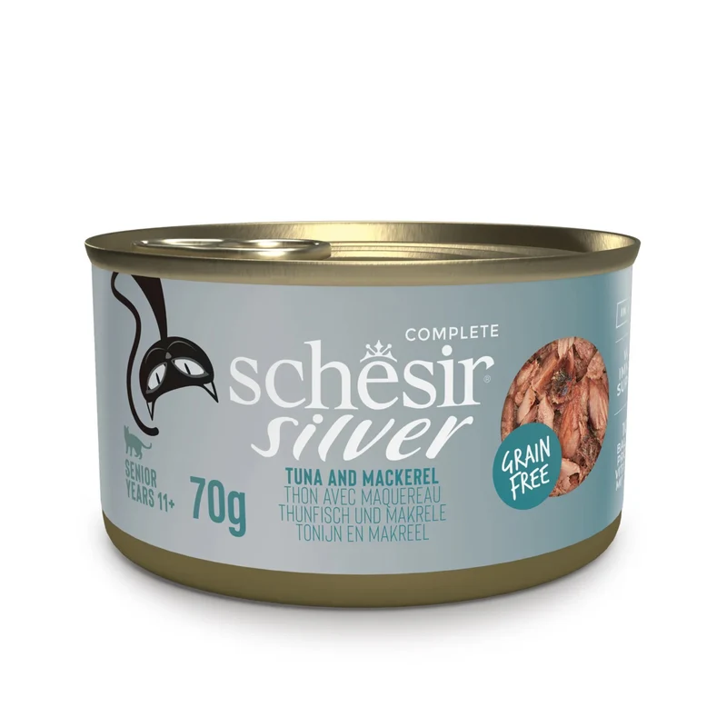 Schesir Silver Wholefood Chicken Senior Wet Cat Food In Broth 70G