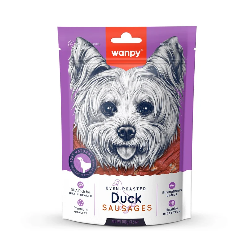 Wanpy Duck Sausages Dog Treats 100G