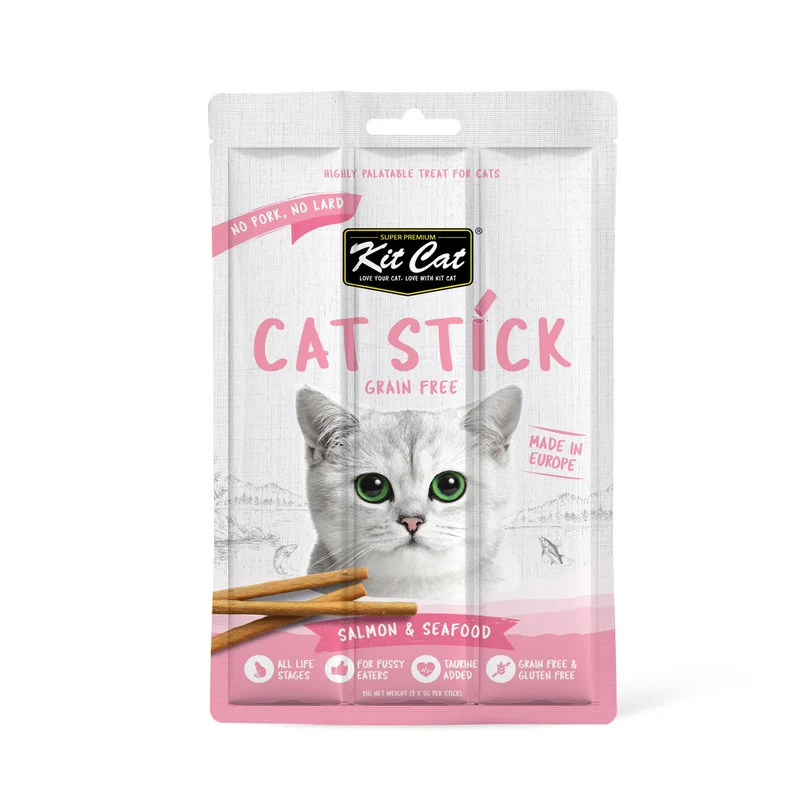 Kit Cat Grain Free Cat Stick Salmon & Seafood 15G