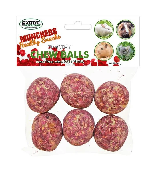 Exotic Nutrition Munchers Rose Petals & Timothy Chew Balls 84G
