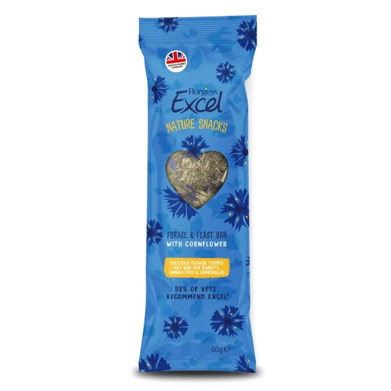 Burgess Excel Forage & Feast Hay Bar Cornflower Small Pet Treats 60G