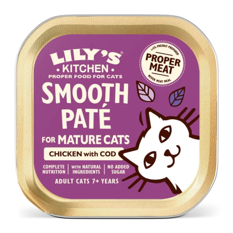 Lily's Kitchen Chicken Cod & Shrimps Pate Mature Cat Wet Food