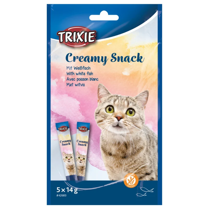 Trixie Creamy Snack with White Fish Cat Treats 5X14G