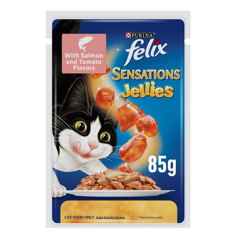 PURINA Felix Sensations Jellies with Salmon and Tomato Wet Cat Food 85G