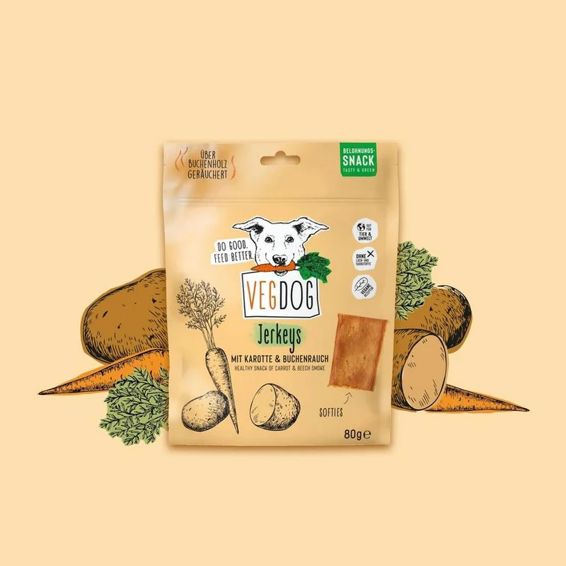 VEGDOG Jerkeys Karotten & Buchenrauch