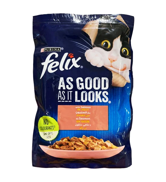 Felix as Good as it Looks Salmon in Jelly Pouch Wet Cat Food 85G
