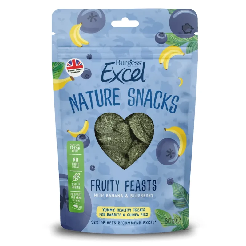 Burgess Excel Fruity Feasts Small Pet Treats 60G