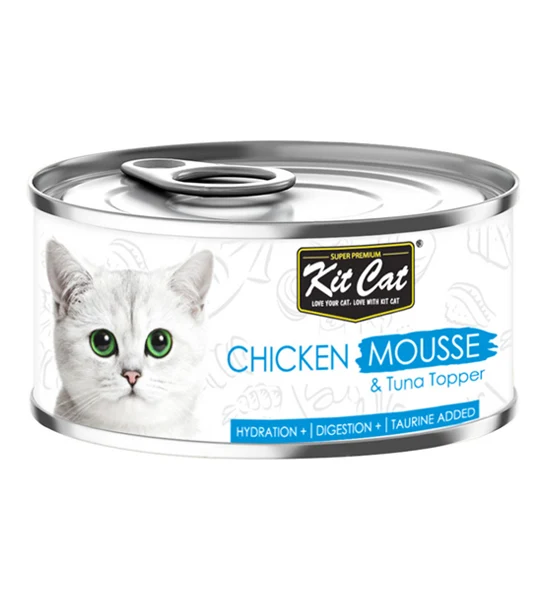Kit Cat Chicken Mousse with Tuna Toppers Wet Cat Food 80G