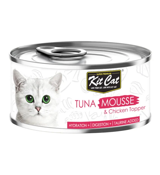 Kit Cat Tuna Mousse with Chicken Toppers Wet Cat Food 80G
