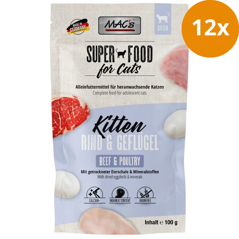 MACs Cat Pouch Kitten Rind & Geflügel 100 g