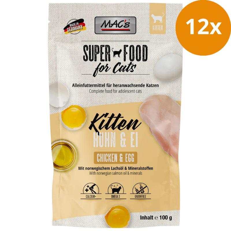 MACs Cat Pouch Kitten Huhn & Ei 100g