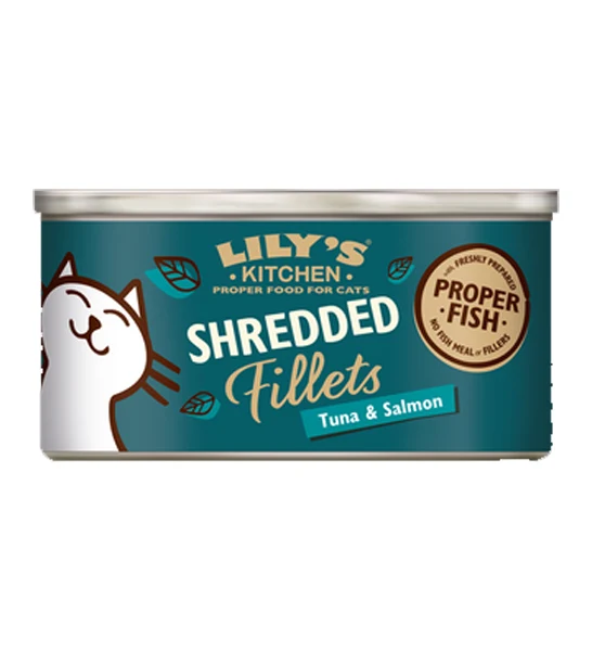 Lily's Kitchen Shredded Fillets Tuna & Salmon In Broth Wet Cat Food
