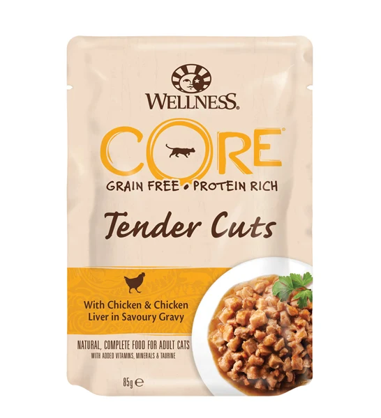 Wellness Core Tender Cuts with Chicken and Chicken Liver in Gravy Cat Wet Food 85G